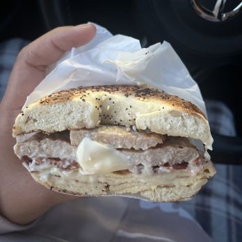 DK's Donuts - Everything bagel w bacon sausage egg and cheese - Donuts Near Me - Anaheim, California