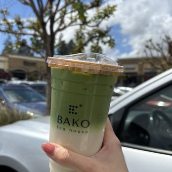 Bako Tea House - Ceremonial grade matcha latte with oat milk, regular sweet (grand opening) - Coffee & Tea Near Me - Cerritos, California Bako Tea House - Ceremonial grade matcha latte with oat milk, regular sweet (grand opening) - Coffee & Tea Near Me - Cerritos, California