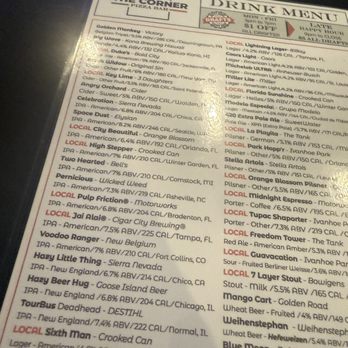 The Corner Pizza Bar - Menu - Italian Near Me - Orlando, Florida The Corner Pizza Bar - Menu - Italian Near Me - Orlando, Florida