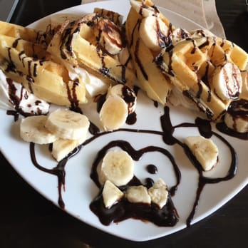 Ki Cafe - Yum, this waffle speaks for itself.. Tried the chocolate banana waffle and the honey milk tea for now but both do not disappoint. - Desserts Near Me - Burnaby, British Columbia