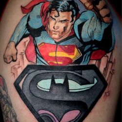The Ink Lab - Tattoos by Steve Kretz - Superman Tattoo - Comic Style
