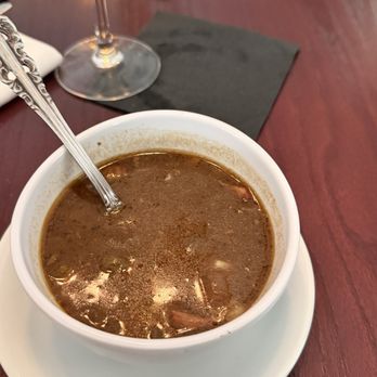 Brigtsen's Restaurant - Shrimp & Okra Gumbo with Andouille Sausage - Cajun/Creole Near Me - New Orleans, Louisiana