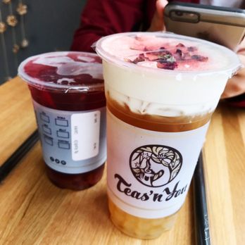Teas'n You - White Rose Cream Tea with white boba and Acai Breeze! - Bubble Tea Near Me - Vienna, Virginia Teas'n You - White Rose Cream Tea with white boba and Acai Breeze! - Bubble Tea Near Me - Vienna, Virginia