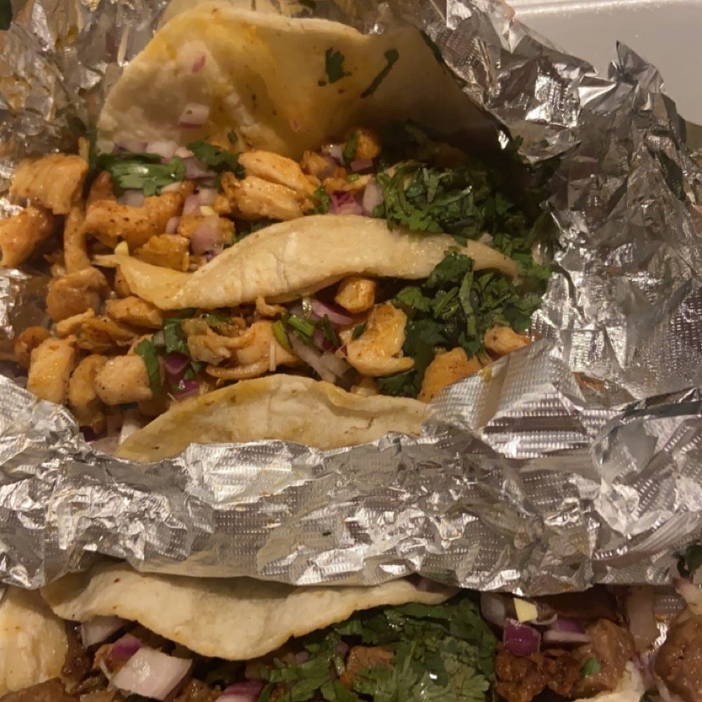 Chicken and steak street tacos Chicken and steak street tacos