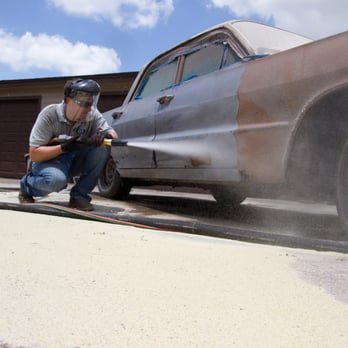 Mobile BLAST man - Stripping the outside of a car in the driveway. - Pressure Washers Near Me - Wixom, Michigan