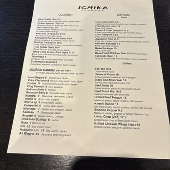 Ichika Izakaya - Menu - Sushi Bars Near Me - San Bruno , California Ichika Izakaya - Menu - Sushi Bars Near Me - San Bruno , California