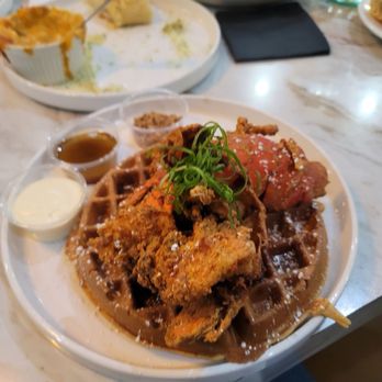 Toast on Lenox - Fried lobster and sweet potato waffle - Breakfast & Brunch Near Me - Atlanta, Georgia Toast on Lenox - Fried lobster and sweet potato waffle - Breakfast & Brunch Near Me - Atlanta, Georgia