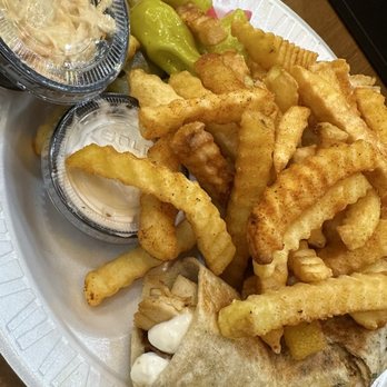 Original Shawarma - Chicken shawarma sandwich and fries were soo yum - Mediterranean Near Me - Plano, Texas