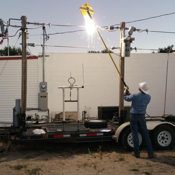 White Rhino Electric - Mountain View demonstrates the dangers if high voltage lines for us at Peyton Fire. - Electricians Near Me - Peyton, Colorado White Rhino Electric - Mountain View demonstrates the dangers if high voltage lines for us at Peyton Fire. - Electricians Near Me - Peyton, Colorado