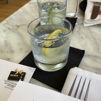 Nonna Osteria - Water, choice of lemon, lime, or cucumber slices - Italian Near Me - San Antonio, Texas