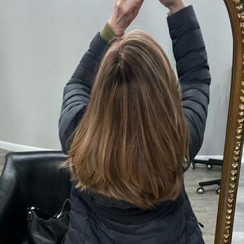 Hot Mess Studio - Growing out blond highlights to return to natural color- phase one is amazing!! - Hair Extensions Near Me - Asbury Park, New Jersey Hot Mess Studio - Growing out blond highlights to return to natural color- phase one is amazing!! - Hair Extensions Near Me - Asbury Park, New Jersey