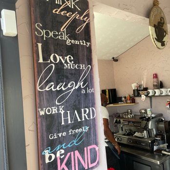 Jacobs Java Espresso & Smoothie - Words to live by & owner in background cooking up goodness! - Coffee & Tea Near Me - Marietta, Georgia