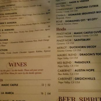 The Magic Castle - Menu - Performing Arts Near Me - Hollywood, California