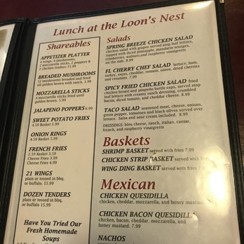 The Loon's Nest - Menu - Breakfast & Brunch Near Me - Fife Lake, Michigan The Loon's Nest - Menu - Breakfast & Brunch Near Me - Fife Lake, Michigan