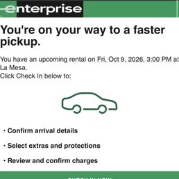 And they still proceeded to have me confirm check in. Just to call me later and tell me the car was not available. And they still proceeded to have me confirm check in. Just to call me later and tell me the car was not available.