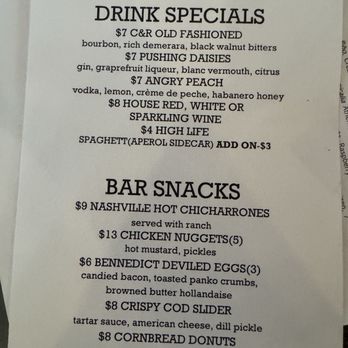 Cotton & Rye - Happy hour menu as of 17 Sep 25 - New American Near Me - Savannah, Georgia