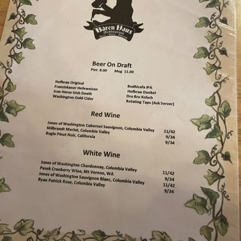 Baren Haus - Beer menu - German Near Me - Leavenworth, Washington Baren Haus - Beer menu - German Near Me - Leavenworth, Washington