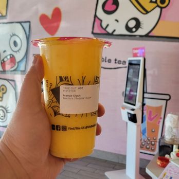 ViVi Bubble Tea - Medium Mango Slush - Bubble Tea Near Me - Fairfax, Virginia