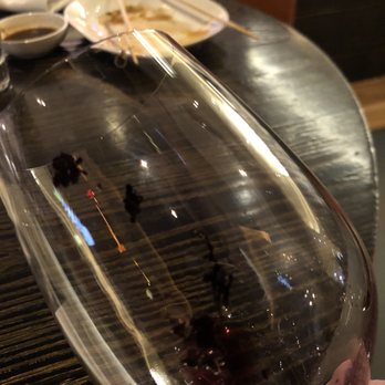 Yellowtail Japanese Restaurant & Lounge - Sludge at bottom of $19 glass of wine - Japanese Near Me - Las Vegas, Nevada