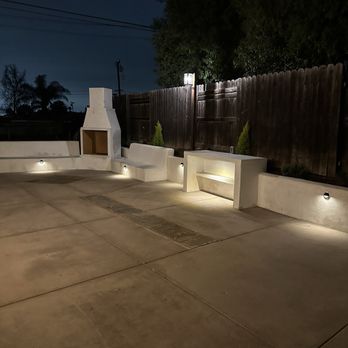 National Tree Care & Landscape - New seating area with outdoor fireplace, high table and new lighting. - Landscaping Near Me National Tree Care & Landscape - New seating area with outdoor fireplace, high table and new lighting. - Landscaping Near Me