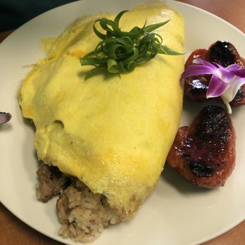 Guieb Cafe - Adobo fried rice omelette with longanisa - New American Near Me - Honolulu, Hawaii Guieb Cafe - Adobo fried rice omelette with longanisa - New American Near Me - Honolulu, Hawaii