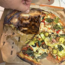 Burned pizza are u kidding me for 60$ pizza that what we get Burned pizza are u kidding me for 60$ pizza that what we get