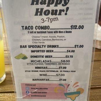 Los Altos Restaurant - Happy hour menu - Mexican Near Me - Goleta, California