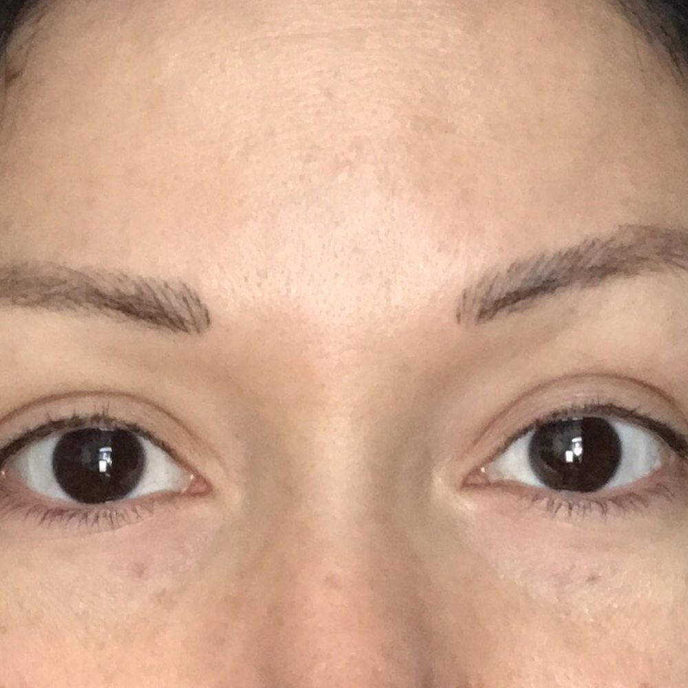 Leylah's Beauty Box - As you can see my eyebrows are uneven. I still have to apply eyebrow powder as if I never had them done. - Permanent Makeup Near Me - San Dimas, California