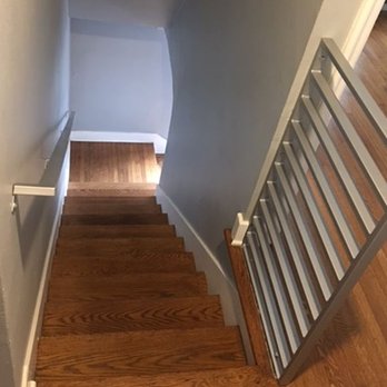 Paul's Custom Iron Handrails - Modern "matte nickel" guard rail and handrail... They are super solid and very modern. - Decks & Railing Near Me