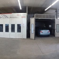 Blackstone Auto Sales & Body - State of the art paint booths . Trust me as I stated in the review "We guarantee your car comes back in showroom condition!"