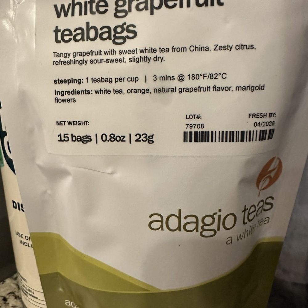 Adagio Teas - White Grapefruit teabags - Coffee & Tea Near Me - Skokie, Illinois Adagio Teas - White Grapefruit teabags - Coffee & Tea Near Me - Skokie, Illinois