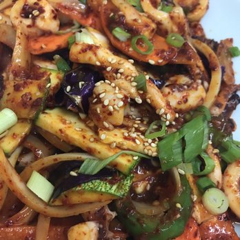 Koba Woo Restaurant - Spicy Squid Stir Fry (ojingeo bokkeum) - Korean Near Me - Killeen, Texas Koba Woo Restaurant - Spicy Squid Stir Fry (ojingeo bokkeum) - Korean Near Me - Killeen, Texas