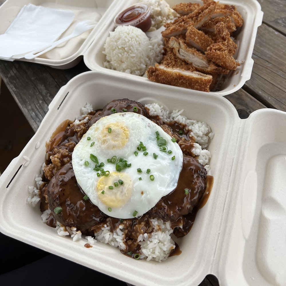 loco moco and chicken katsu