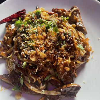 Hot Joy - Beef noodles pretty good I would ask for no sesame seeds there were too many made it hard to eat - Asian Fusion Near Me - San Antonio, Texas