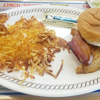 Waffle House - Bacon Grilled Chicken w Well Done Hash Browns - Breakfast & Brunch Near Me - Fredericksburg, Virginia