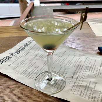 Taylor Shellfish Oyster Bar - Ultima Palabra - Rayu Mezcal, Luxardo, Green Chartreuse, Lime Juice - Seafood Near Me - Seattle, Washington