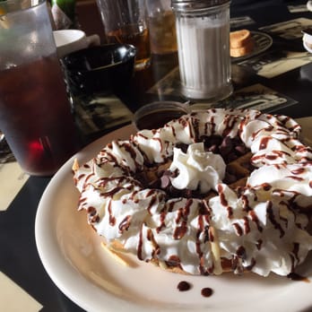 Good Day Cafe - Chocolate chip waffle with chocolate syrup and whip cream - Breakfast & Brunch Near Me - Vallejo, California