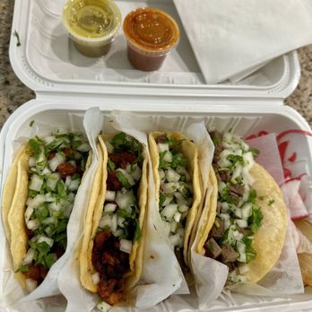 Tacos el Diablo - Pastor and Lengua Tacos with Green and Red Salsa - Mexican Near Me - Camarillo, California