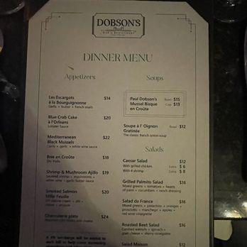 Dobson's Bar & Restaurant - Menu - French Near Me - San Diego, California Dobson's Bar & Restaurant - Menu - French Near Me - San Diego, California