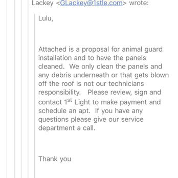 1st Light Energy - Emails from Gus in September and now it's November with no call back from anyone. I also copied the Service Dept. - Solar Installation Near Me - Manteca, California