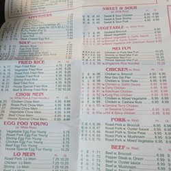 Jin Jin Chinese Restaurant - Menu