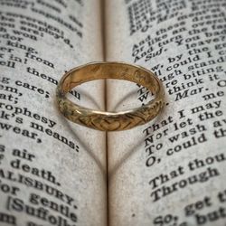 Linden's Jewelry - Custom wedding band to look like an a tie to ring