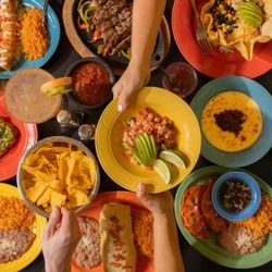 Dos Panchos Tequila Bar & Mexican Grill - Full spread of items