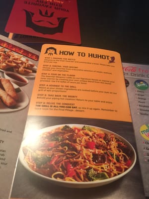Menu photo 2 HuHot Mongolian Grill Sioux City, IA