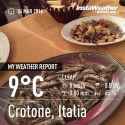 Zio Emilio - Cena tipica Crotonese: Linguine Carciofi e Calamari, Alicette Ariganate, Polipo con Patate
