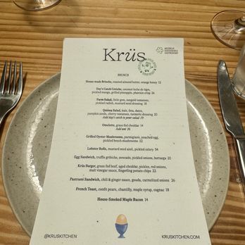 Krüs Kitchen - Menu - New American Near Me - Miami, Florida
