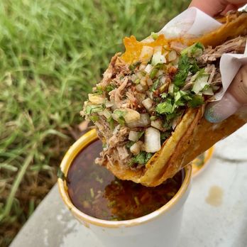 Birrieria La Raza - Quesabirria taco with consommé - Food Trucks Near Me - Irvine, California Birrieria La Raza - Quesabirria taco with consommé - Food Trucks Near Me - Irvine, California