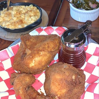 The Eagle Charlotte - Half Chicken Mac and cheese and collard greens - Southern Near Me - Charlotte, North Carolina