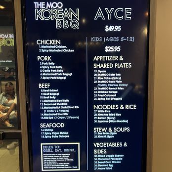 The Moo Korean BBQ - Simple menu. Allows you to have quality food vs other places that have pages of meat on the menu. - Korean Near Me - Santa Monica, California The Moo Korean BBQ - Simple menu. Allows you to have quality food vs other places that have pages of meat on the menu. - Korean Near Me - Santa Monica, California