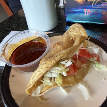 Norwalk Taco Factory - special Birria taco on Tuesdays. As you can see, you cannot see the meat in this taco. They should call it vegetable, hard shell taco. - Mexican Near Me - Norwalk, California Norwalk Taco Factory - special Birria taco on Tuesdays. As you can see, you cannot see the meat in this taco. They should call it vegetable, hard shell taco. - Mexican Near Me - Norwalk, California